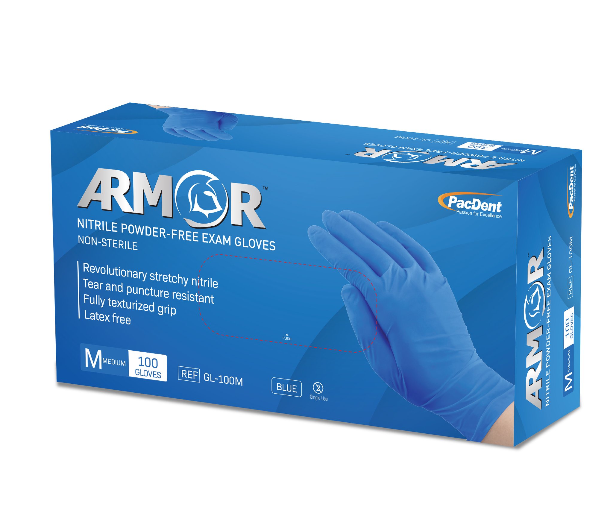 Pac-Dent Armor™ Nitrile Powder-Free Exam Gloves 100 pcs/box