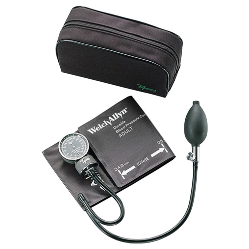 Welch Allyn DuraShock Pocket Aneroid Sphygmomanometer with Large Adult Cuff, Zipper Case