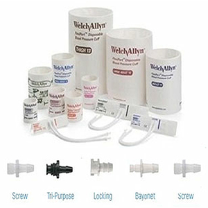 Welch Allyn Flexiport Soft Adult Long Disposable Blood Pressure Cuff with 2-Tube, Tri-Purpose Connector, 20/Pack