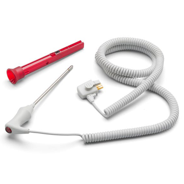 Welch Allyn 9 feet Adult Rectal Temperature Probe and Well Assembly for Monitors, Red
