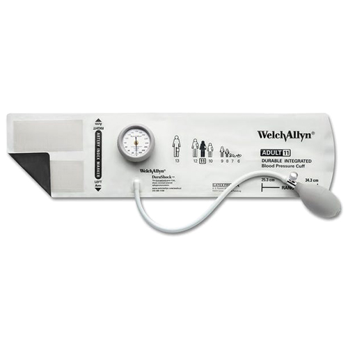 Welch Allyn DuraShock Integrated Aneroid Set with 1-Tube, Inflation Bulb and Valve, Zipper Case