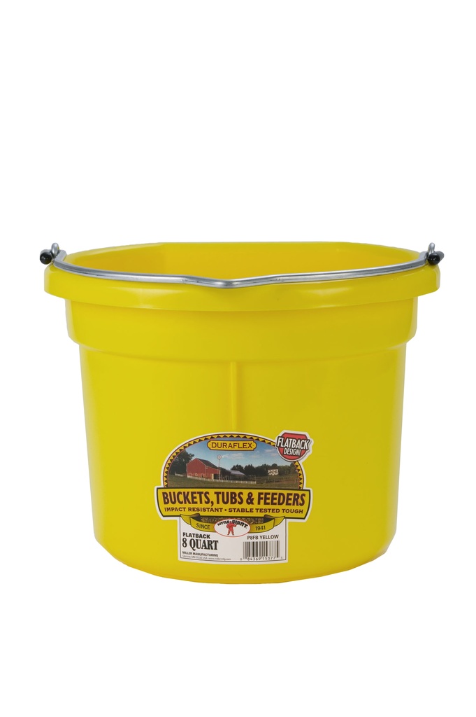 8 Quart Flat Back Plastic Bucket