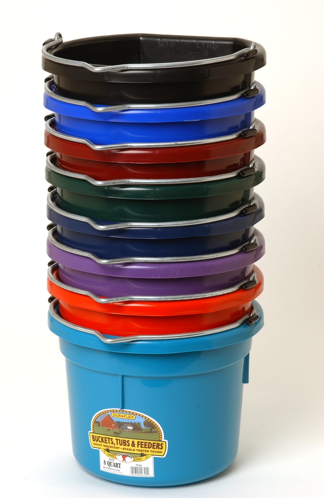 8 Quart Flat Back Plastic Bucket