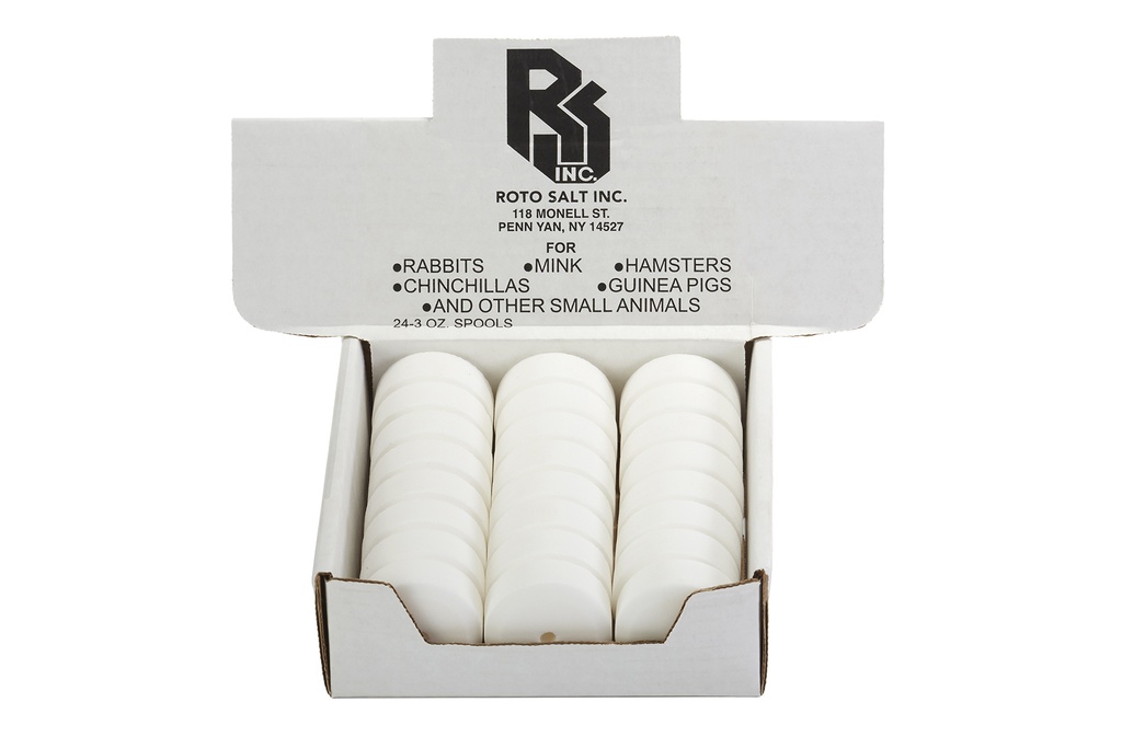 White Salt Spool, 24 pc Counter Display