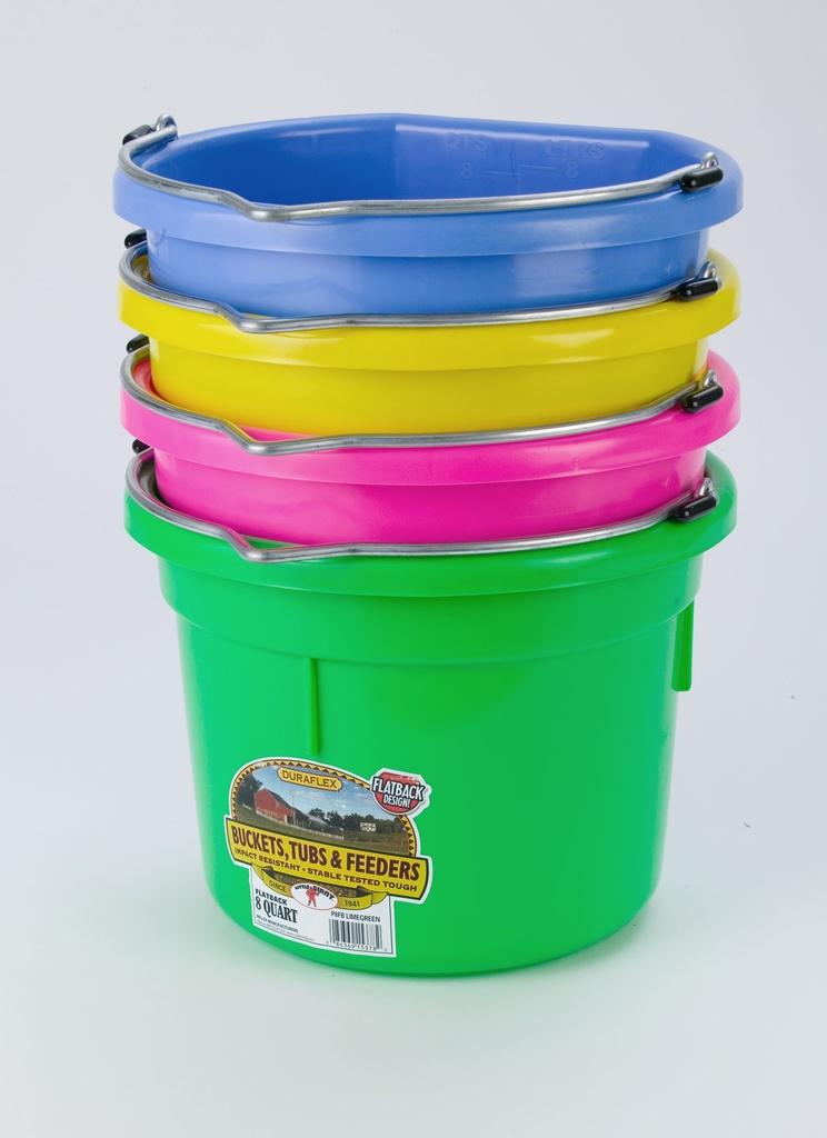 8 Quart Flat Back Plastic Bucket