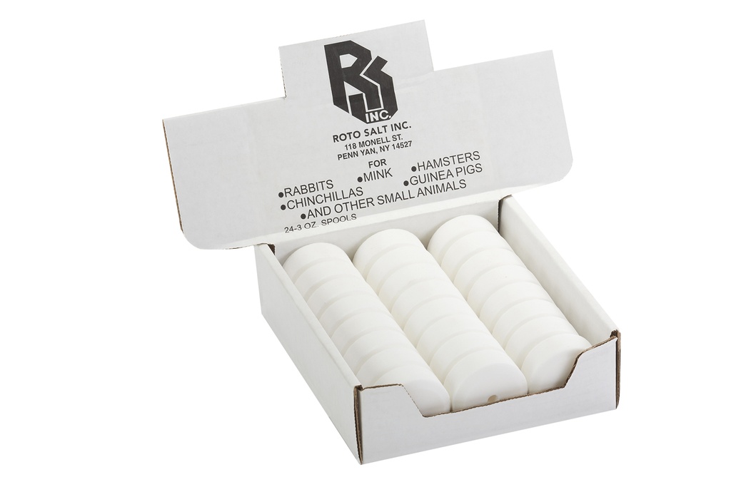 White Salt Spool, 24 pc Counter Display