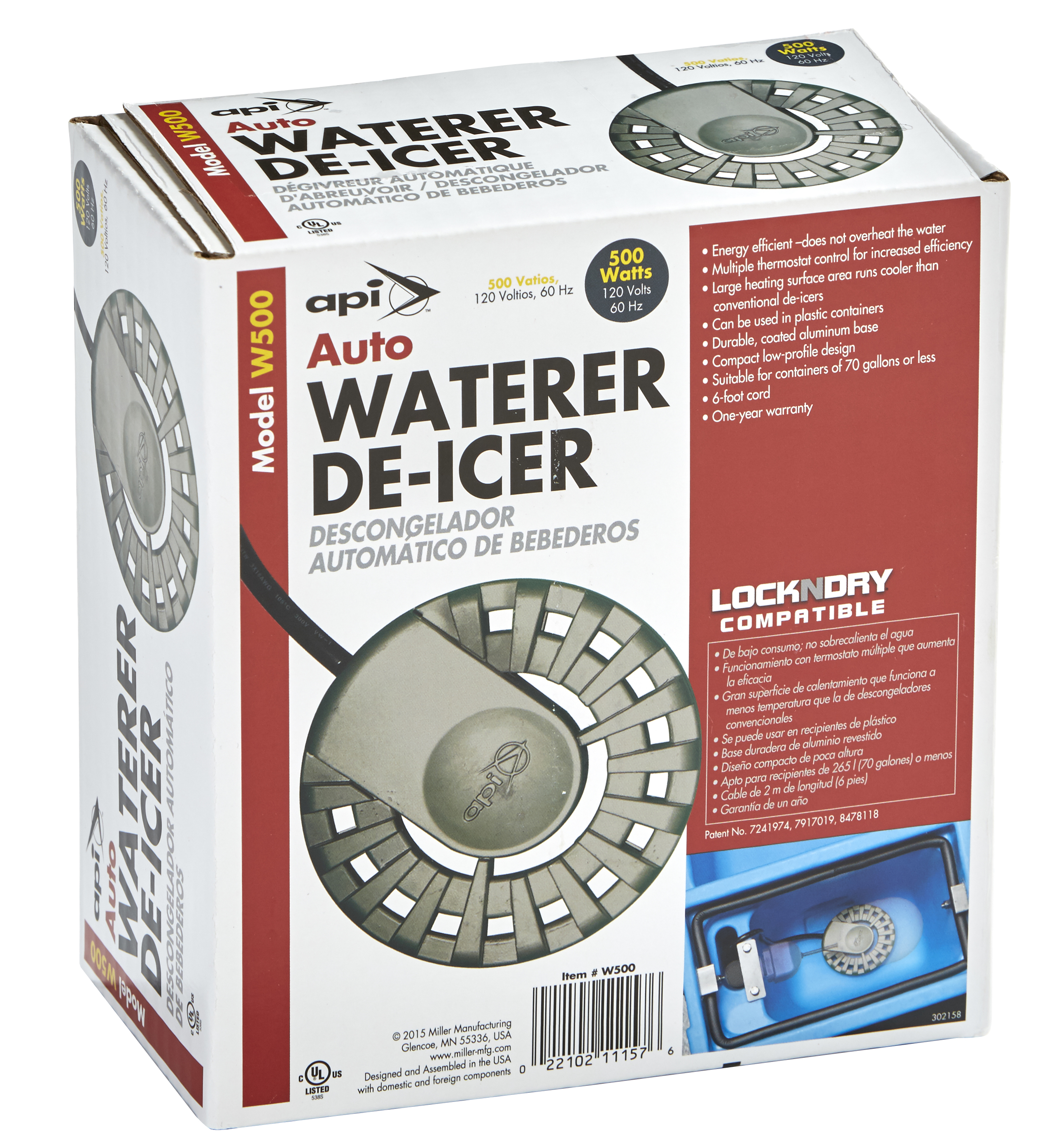 500 Watt Auto Waterer De-Icer