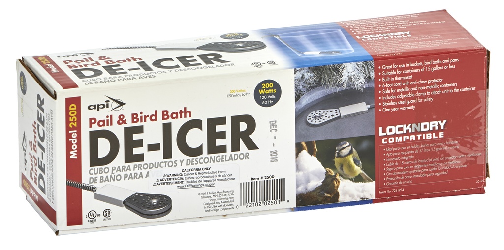 Pail and Bird Bath De-Icer, 200 Watt