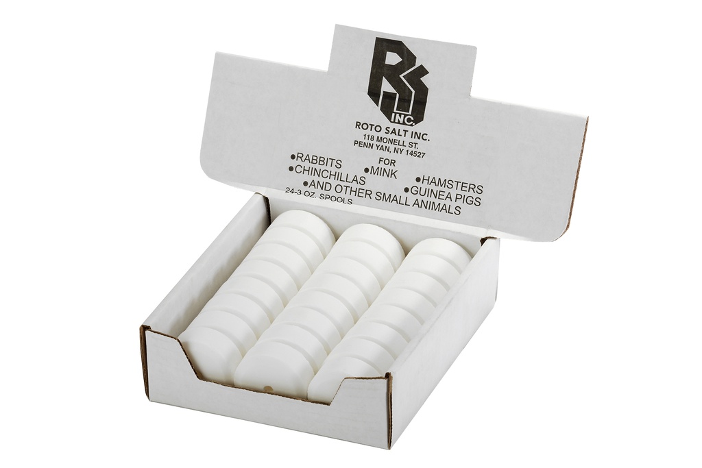 White Salt Spool, 24 pc Counter Display