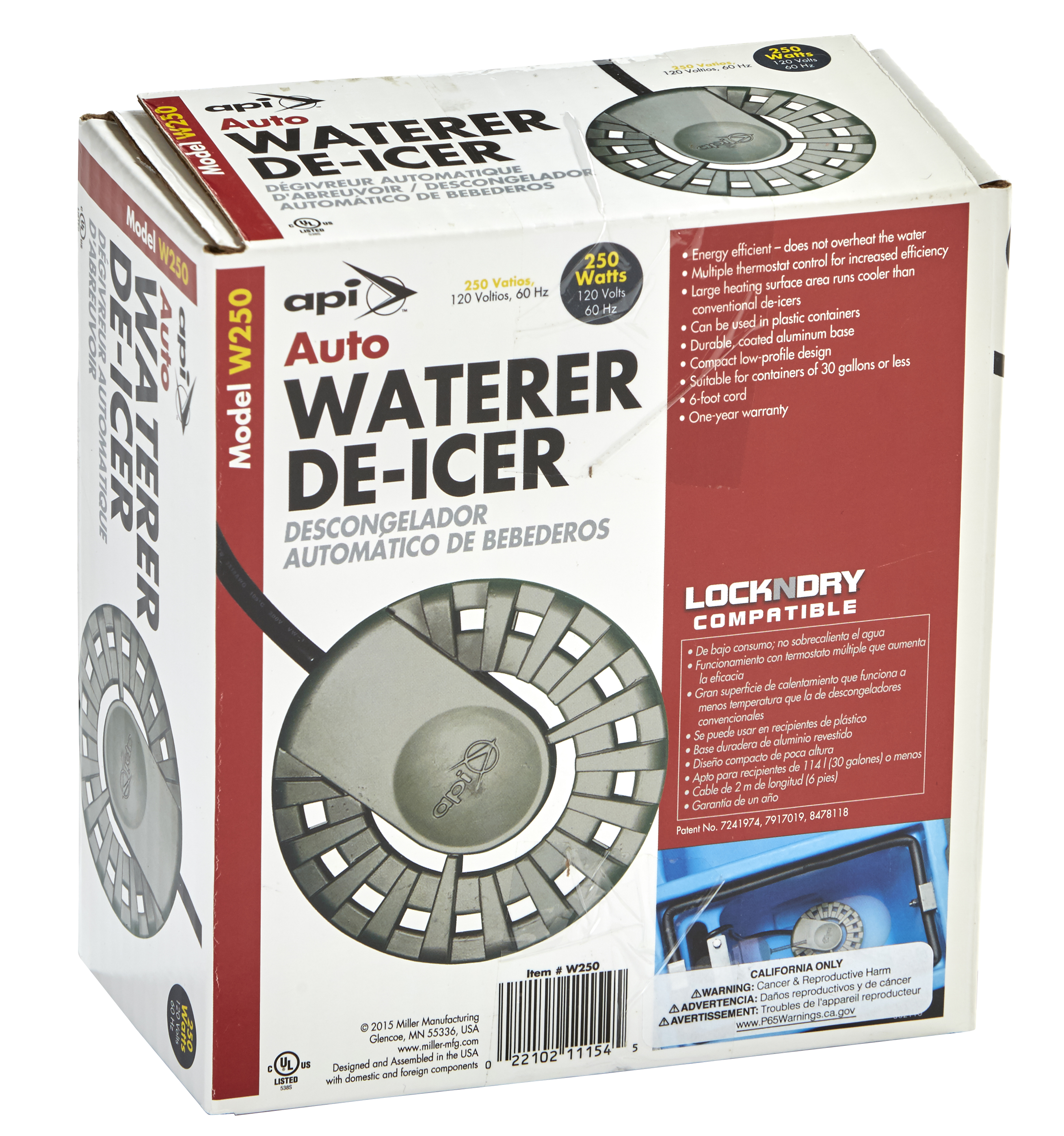 250 Watt Auto Waterer De-Icer