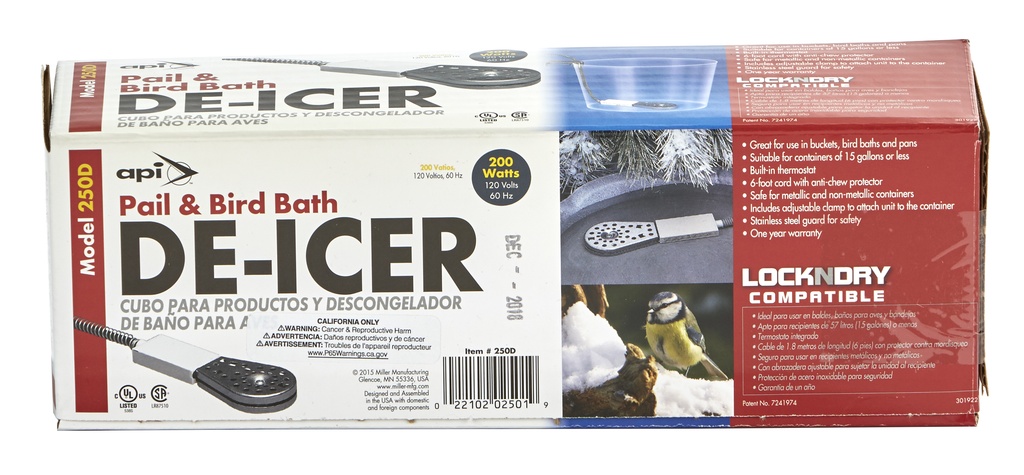 Pail and Bird Bath De-Icer, 200 Watt