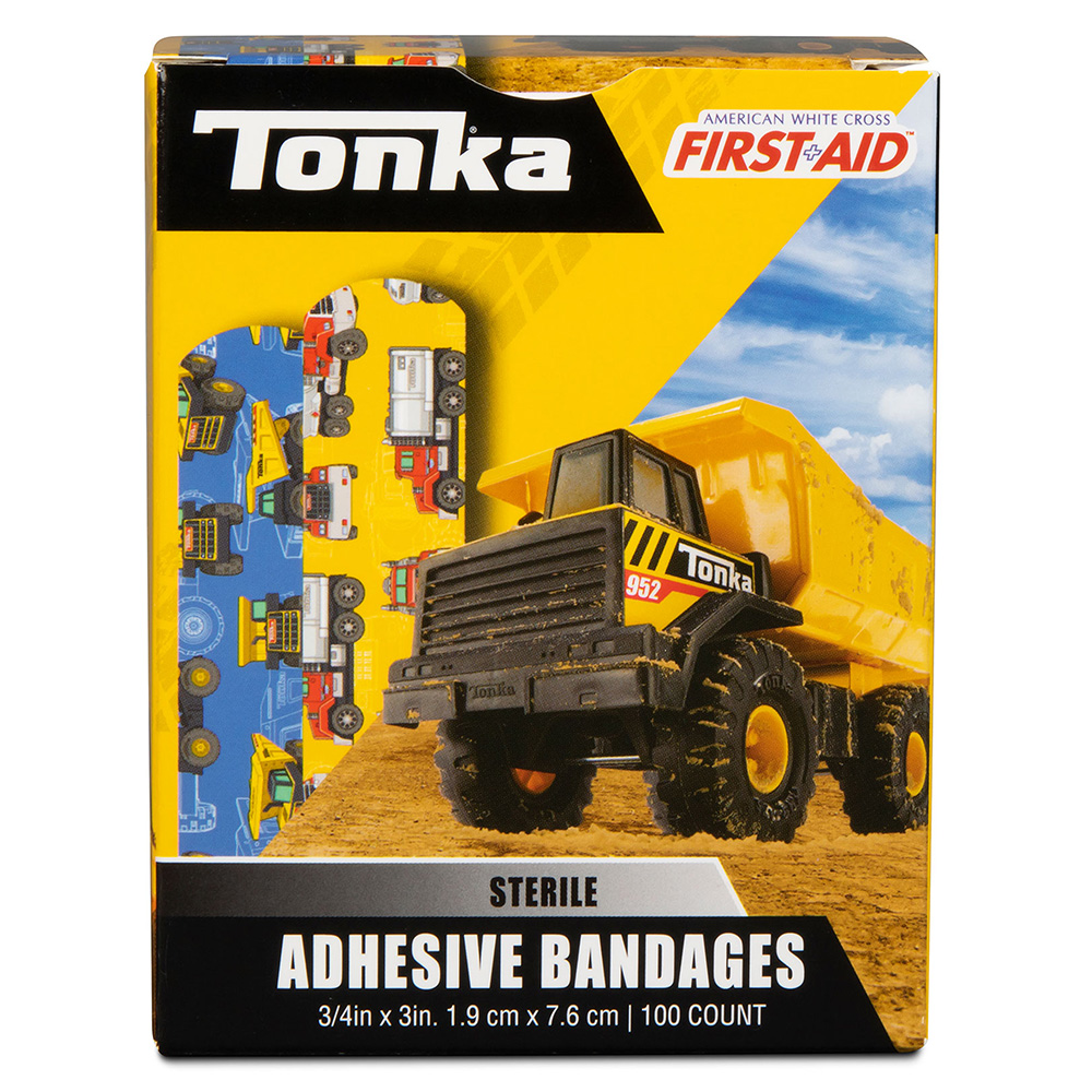 Dukal American White Cross 3/4 x 3 inch Tonka Adhesive Kid Design Bandages, 1200/Pack