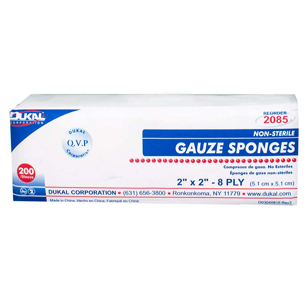 Dukal 2 x 2 inch 8-Ply Non-Sterile Gauze Pad, 5000/Pack