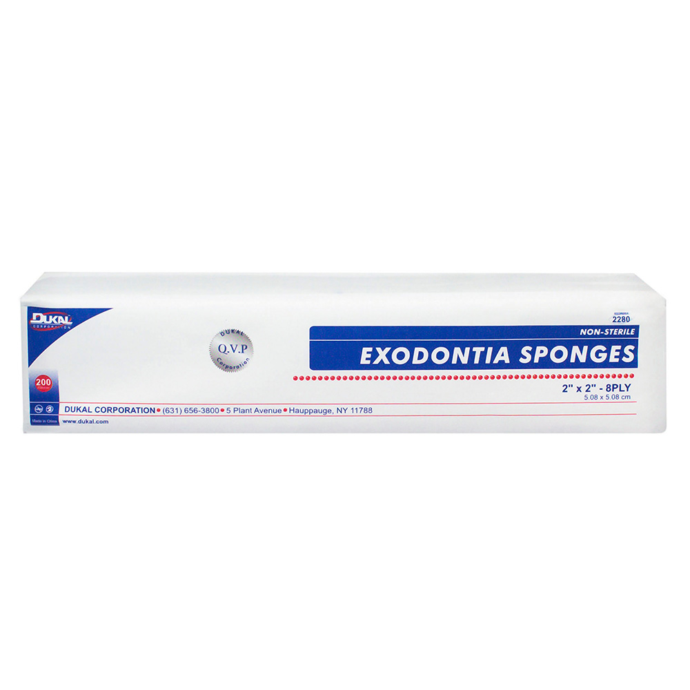 Dukal 2 x 2 inch 8-Ply Cotton Filled Non-Sterile Gauze Sponges, 5000/Pack