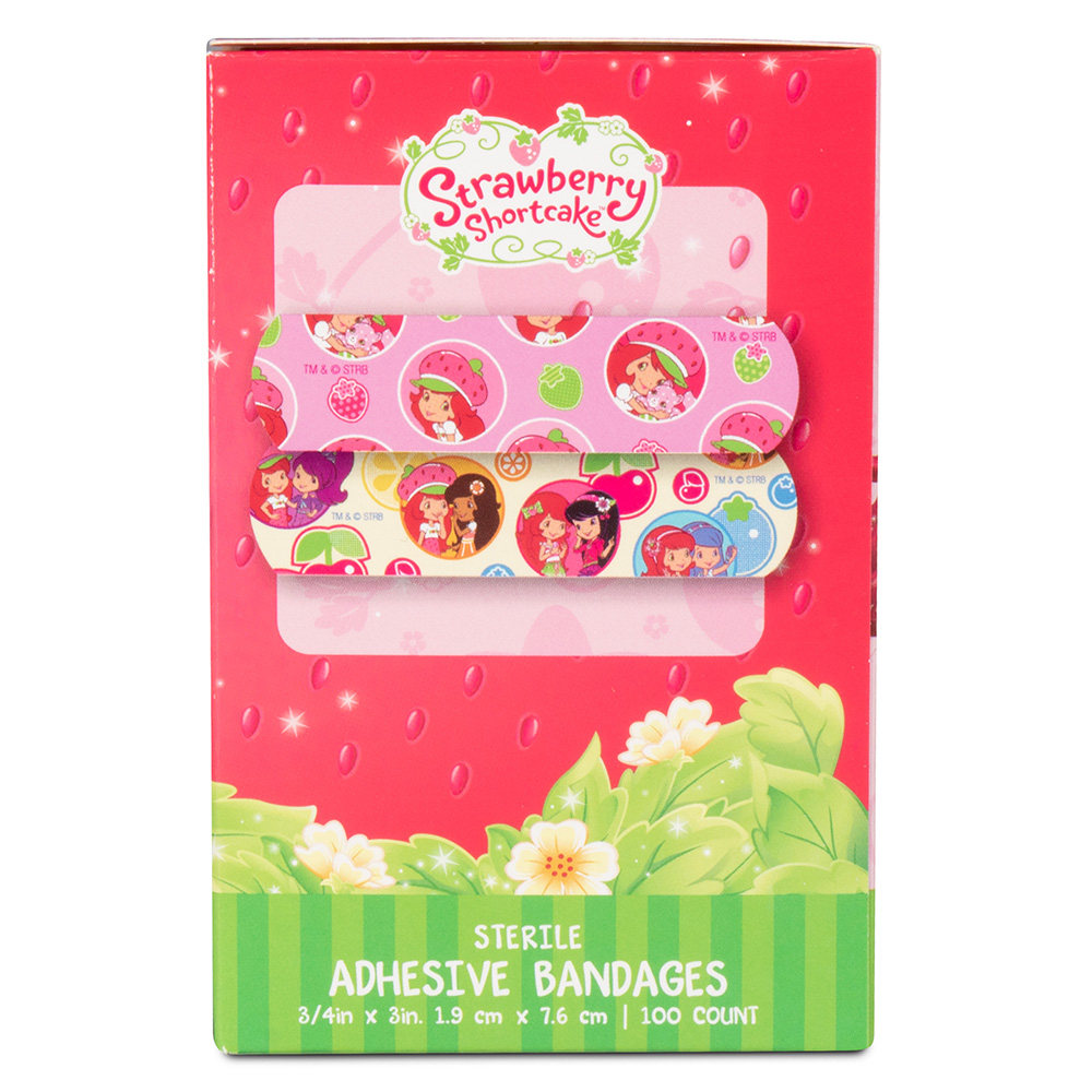 Dukal American White Cross 3/4 x 3 inch Strawberry Shortcake Adhesive Kid Design Bandages, 1200/Pack