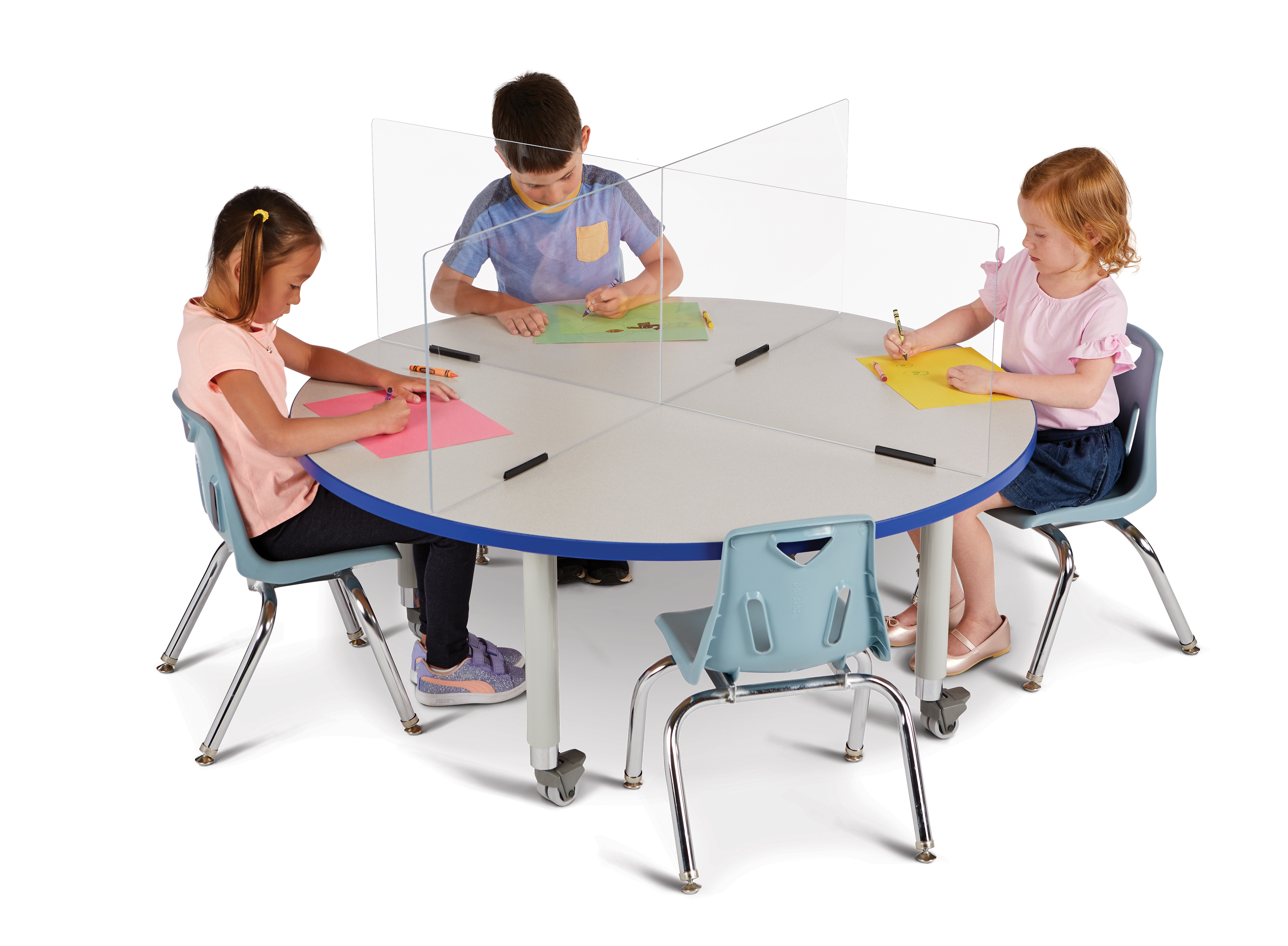 Jonti-Craft® See-Thru Table Divider Shields - 4 Station - 35.5&quot; x 35.5&quot; x 16&quot;