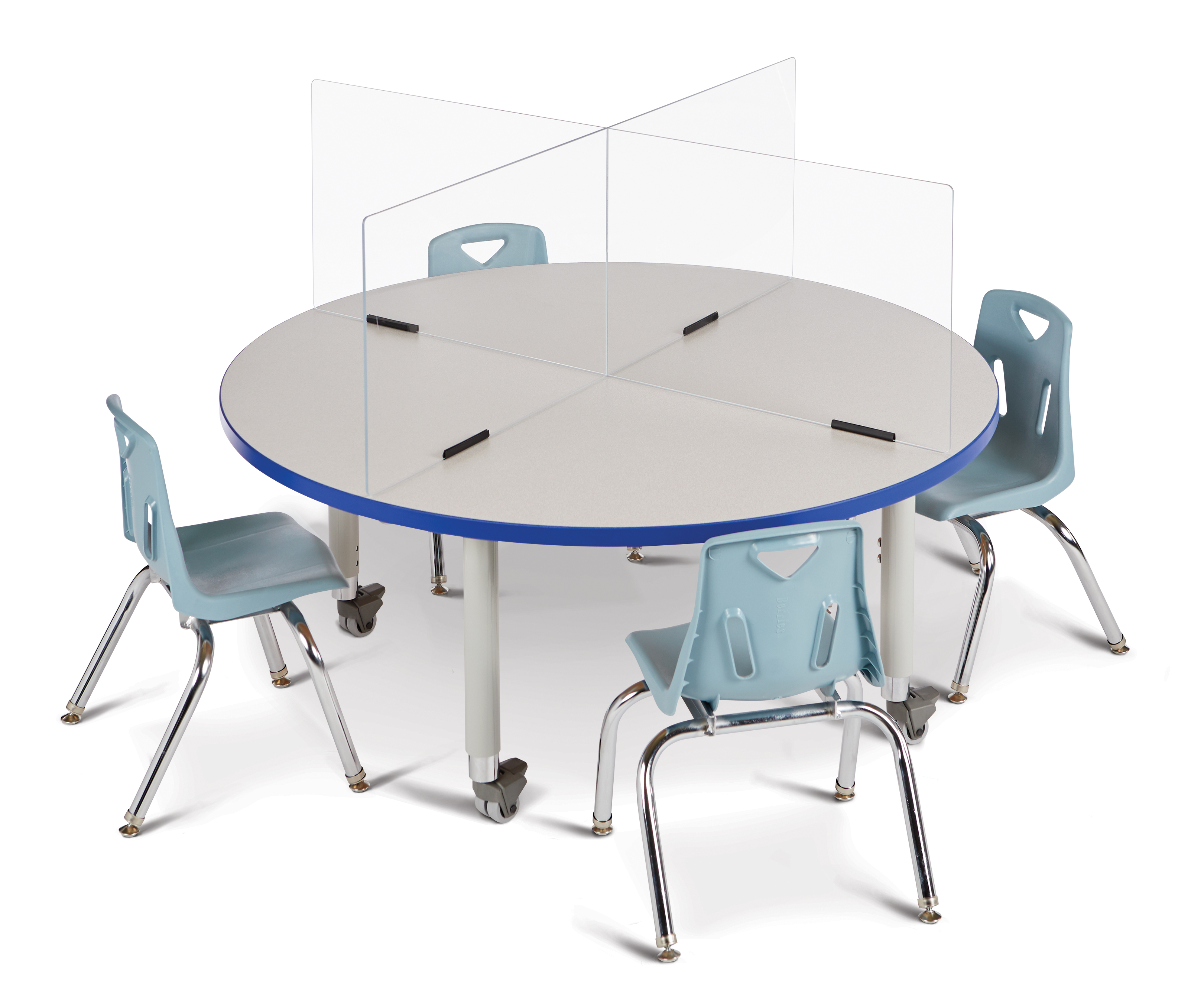 Jonti-Craft® See-Thru Table Divider Shields - 4 Station - 35.5" x 35.5" x 16"