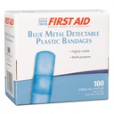 Dukal American White Cross 1 x 3 inch Blue Metal Detectable Adhesive Strips, 1200/Pack