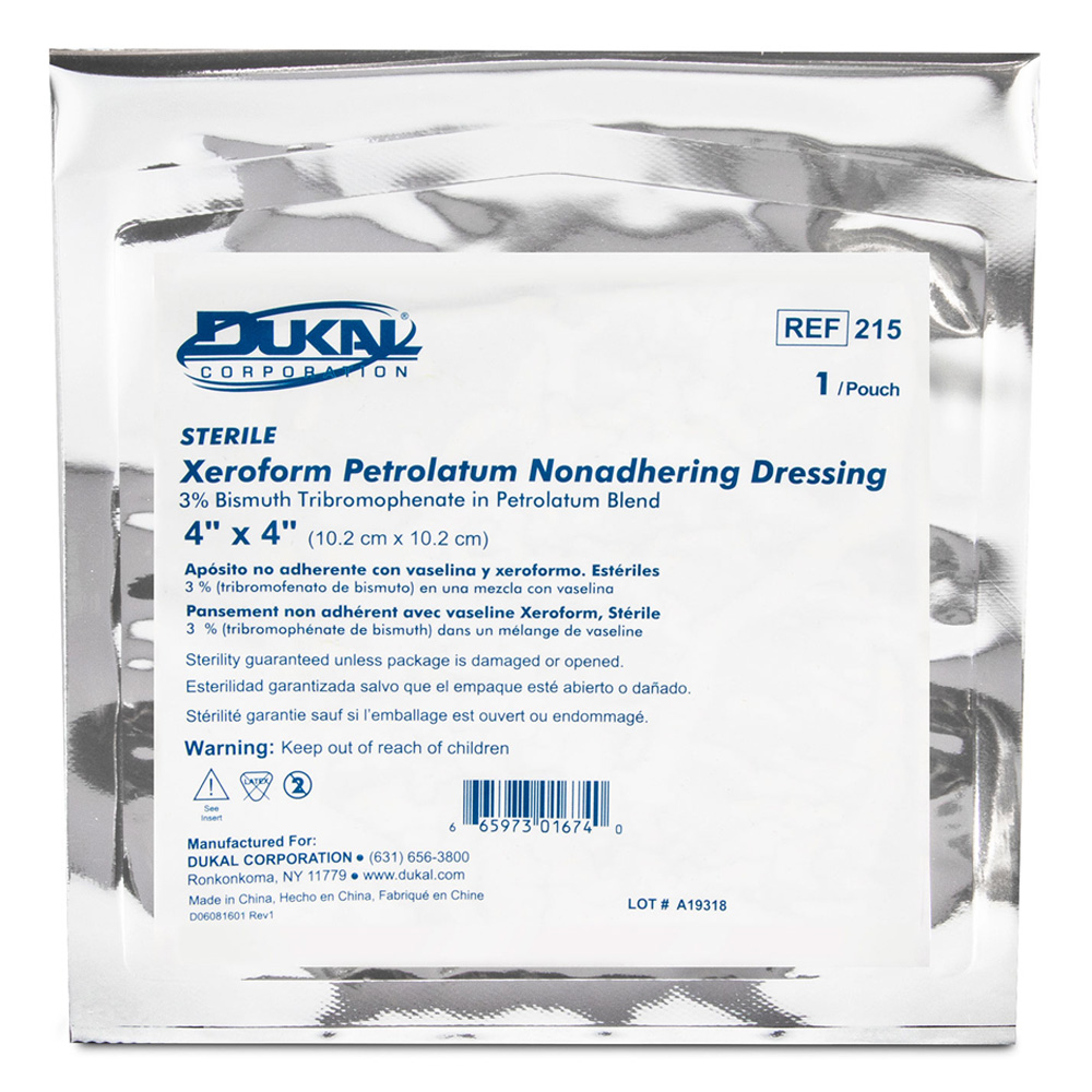 Dukal 4 x 4 inch Xeroform Dressing, 25/Pack