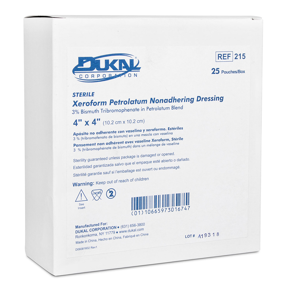 Dukal 4 x 4 inch Xeroform Dressing, 25/Pack