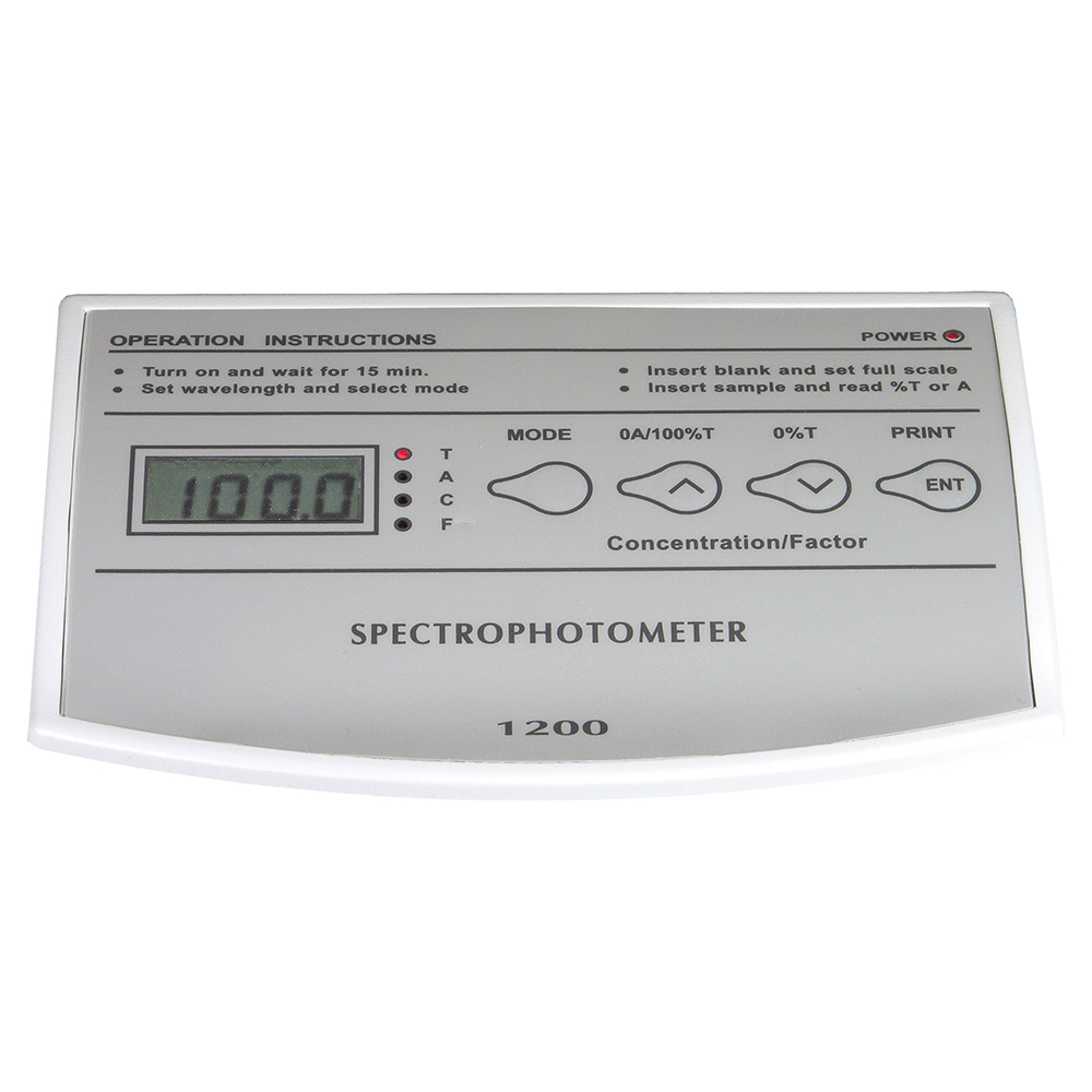 Unico Productivity Series 5 nm Bandpass Spectrophotometer in 110V with 2 pcs of 10mm Square Glass Cuvettes, 12 pcs of 10mm Test Tubes, Dust Cover