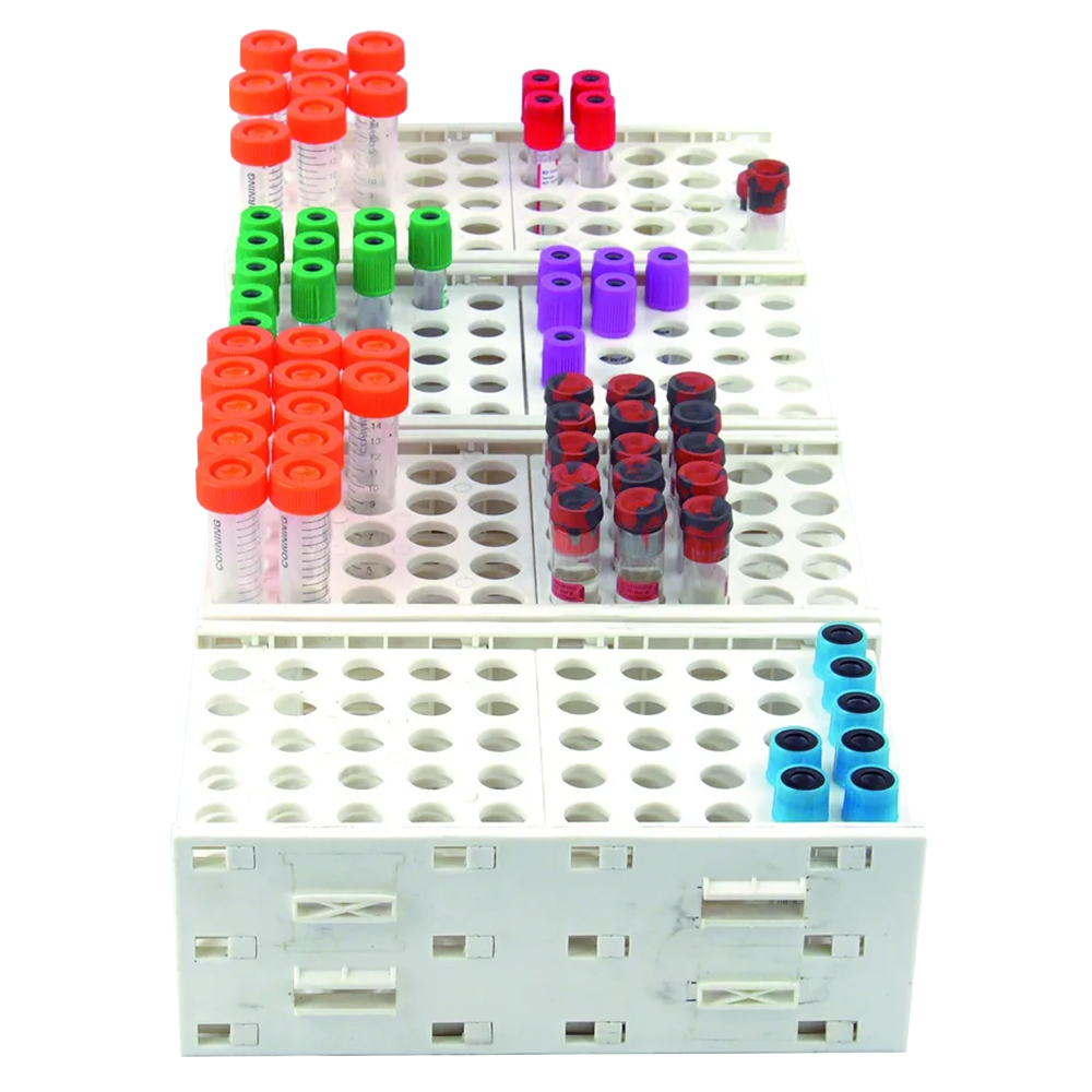 Unico T-Racks 25 Holes of 10-13mm and 25 Holes of 13-16mm in 50 Place Tube Rack