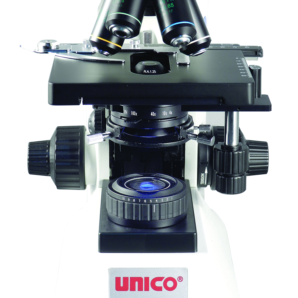 Unico Binocular 10X Widefield Eyepiece 4X 10X 40X 100X Plan Phase 4X Brightfield for G500 Series Microscope