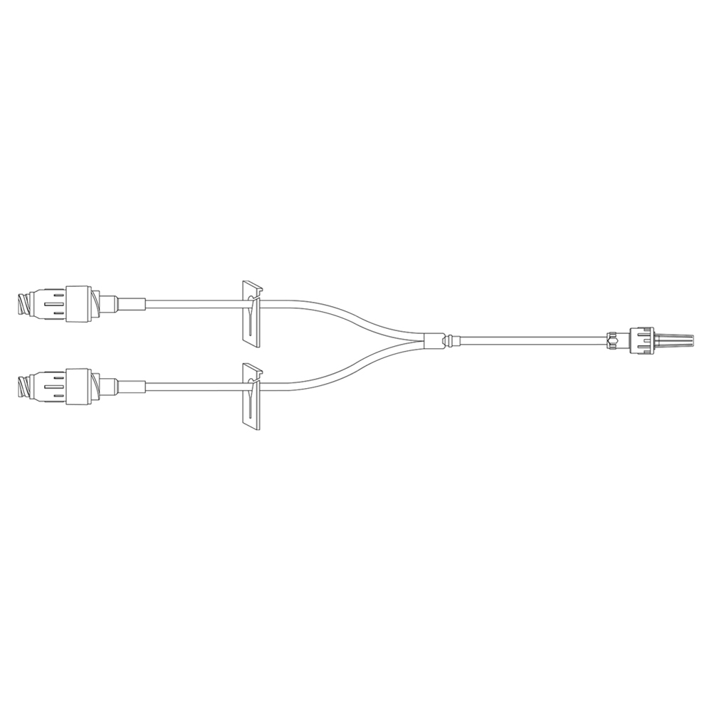 BD Minibore 6 inch Bi-Fuse Extension Set with 2 Maxplus Clear Needleless Connectors, 2 Removable Slide Clamps and Male Luer Lock, 50/Pack