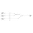 BD Minibore Tri-Fuse Extension Set with 3 Maxplus Clear Needleless Connectors, 3 Slide Clamps and Male Spin Lock, 50/Pack