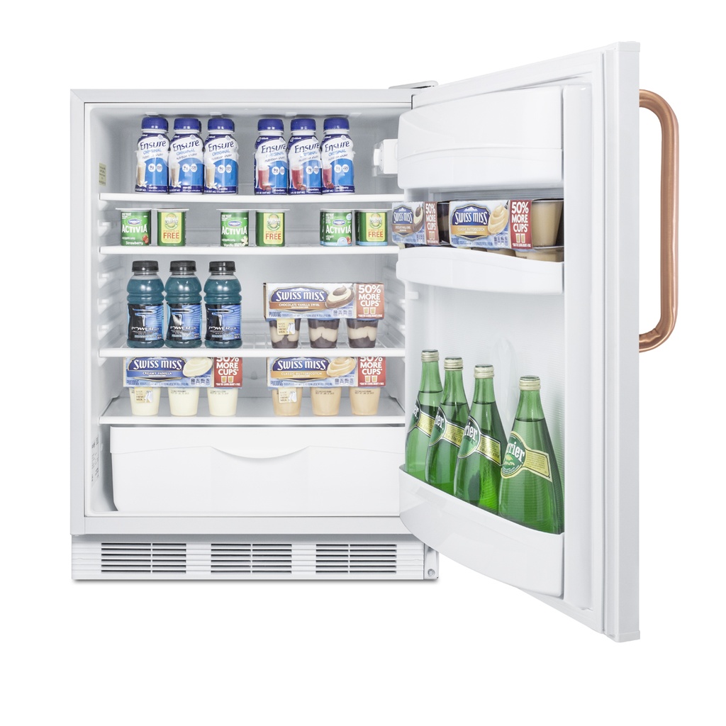 24" Wide Built-In All-Refrigerator with Antimicrobial Pure Copper Handle, ADA Compliant