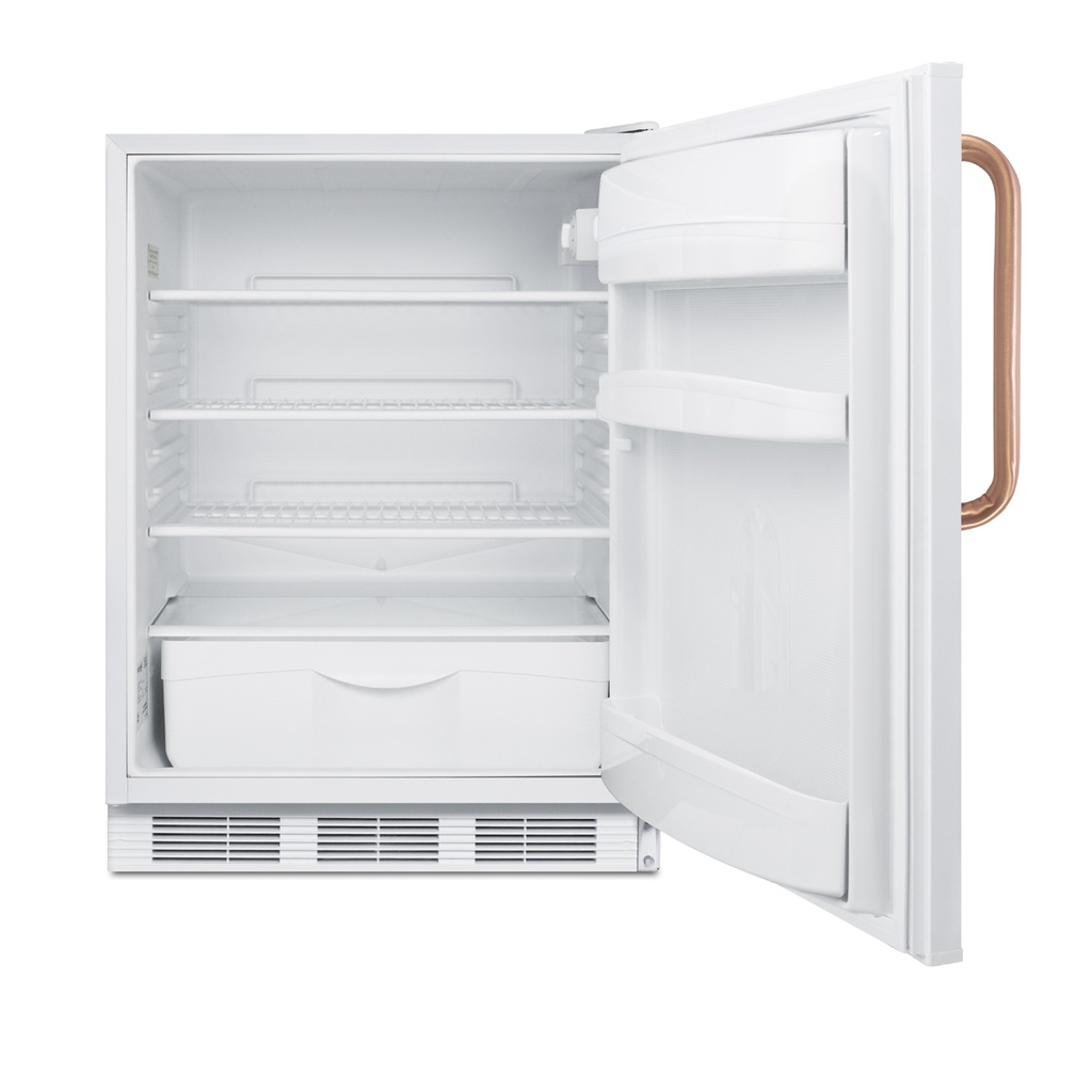 24" Wide Built-In All-Refrigerator with Antimicrobial Pure Copper Handle, ADA Compliant