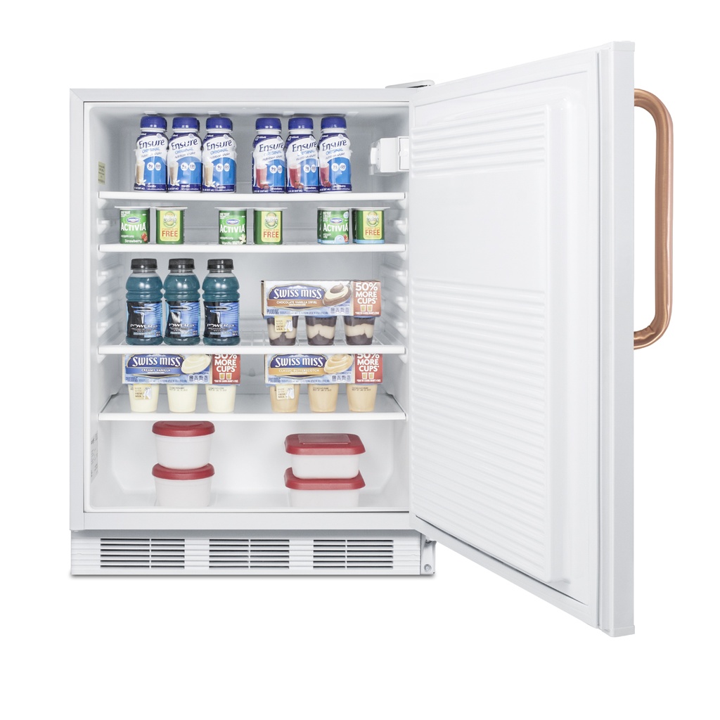24" Wide Built-In All-Refrigerator with Antimicrobial Pure Copper Handle, ADA Compliant