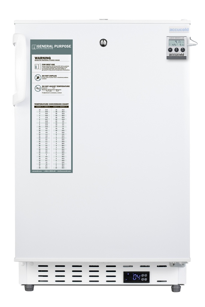 20" Wide Built-In Healthcare All-Refrigerator, ADA Compliant