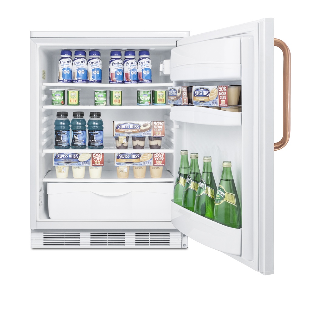 24" Wide All-Refrigerator with Antimicrobial Pure Copper Handle
