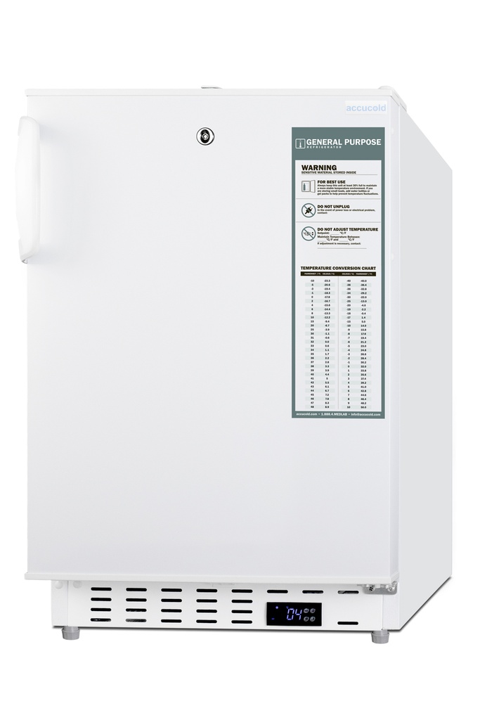 20" Wide Built-In Healthcare All-Refrigerator, ADA Compliant