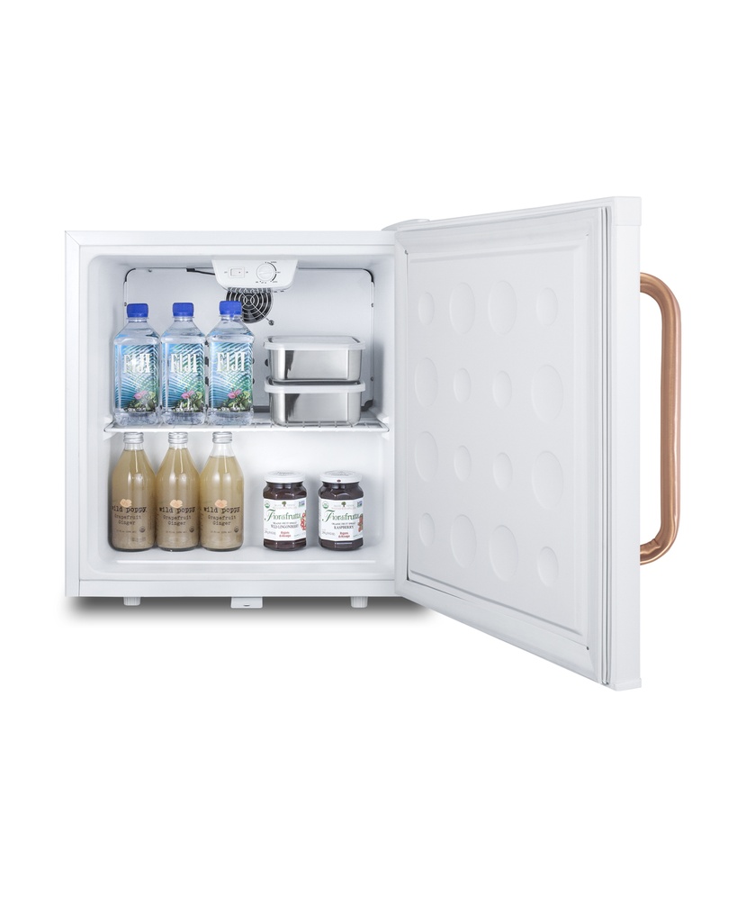 Compact All-Refrigerator with Antimicrobial Pure Copper Handle