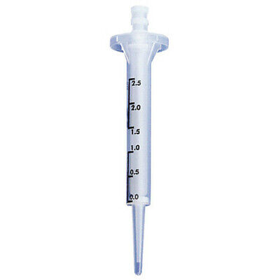 Globe Scientific 2.5 ml Dispenser Syringe Tip for Diamond RV-Pette Pipettor, 100/Box