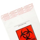 Globe Scientific 6" x 9" Glue Closure Specimen Transport Bags w/ Document Pouch, 1000/Case