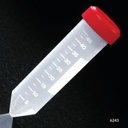 Globe Scientific 50 ml PP Sterile Racked Centrifuge Tube w/ Separate Red Screw Cap, 500/Case