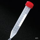 Globe Scientific 15 ml PP Sterile Racked Centrifuge Tube w/ Attached Red Screw Cap, 500/Case