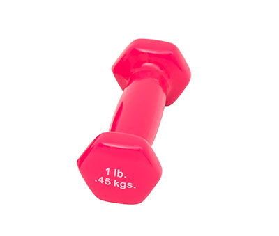 Fabrication CanDo 1 lb Vinyl Coated Cast Iron Dumbbell, Pink