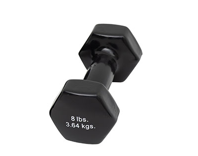 Fabrication CanDo 8 lb Vinyl Coated Cast Iron Dumbbell, Black