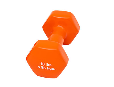 Fabrication CanDo 10 lb Vinyl Coated Cast Iron Dumbbell, Orange