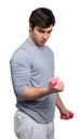 Fabrication CanDo 1 lb Vinyl Coated Cast Iron Dumbbell, Pink, 2/Pack