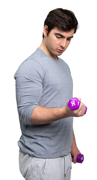 Fabrication CanDo 2 lb Vinyl Coated Cast Iron Dumbbell, Violet, 2/Pack