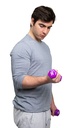 Fabrication CanDo 2 lb Vinyl Coated Cast Iron Dumbbell, Violet, 2/Pack