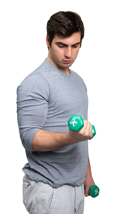 Fabrication CanDo 3 lb Vinyl Coated Cast Iron Dumbbell, Green, 2/Pack
