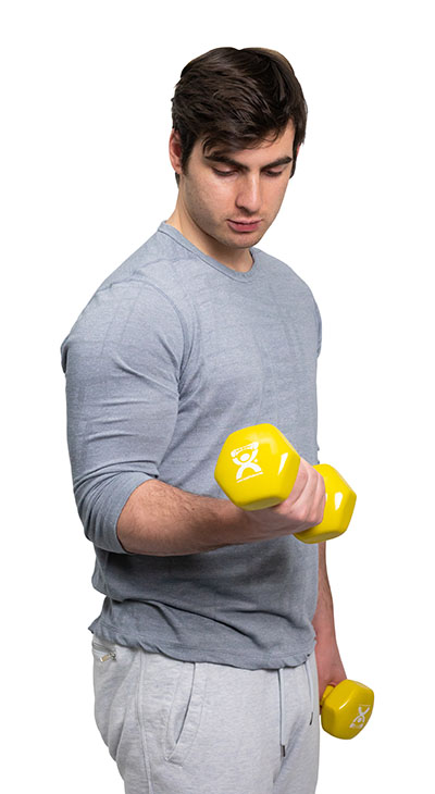 Fabrication CanDo 9 lb Vinyl Coated Cast Iron Dumbbell, Yellow, 2/Pack