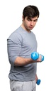 Fabrication CanDo 4 lb Vinyl Coated Cast Iron Dumbbell, Light Blue