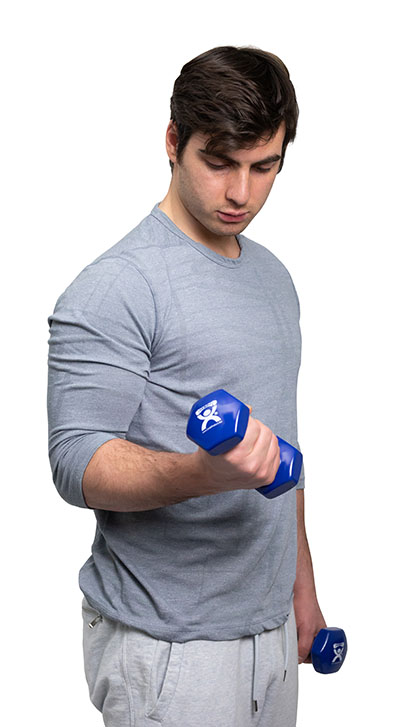 Fabrication CanDo 5 lb Vinyl Coated Cast Iron Dumbbell, Blue